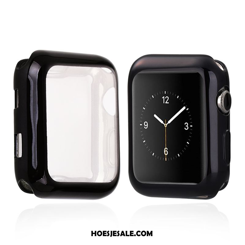 Apple Watch Series 4 Hoesje Zwart Plating Siliconen Bescherming Dun Sale