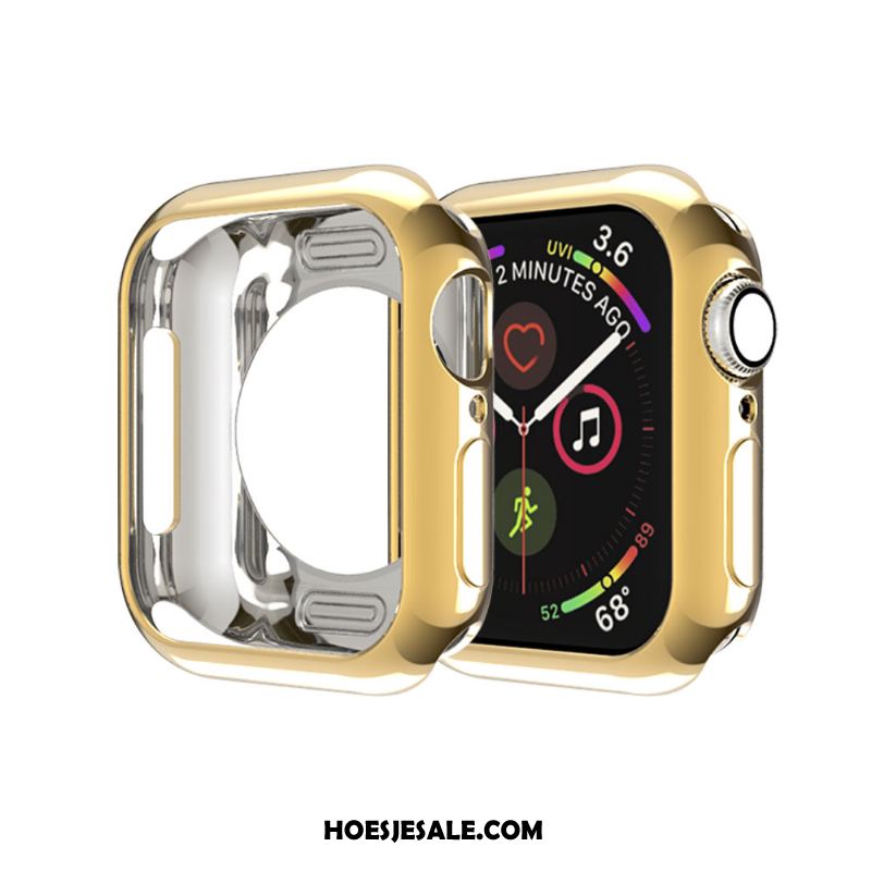 Apple Watch Series 5 Hoesje Goud Siliconen Dun Skärmskydd Bescherming Kopen