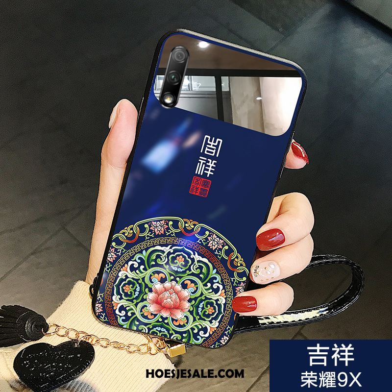 Honor 9x Hoesje Mobiele Telefoon Blauw Hoes Glas Bescherming Goedkoop