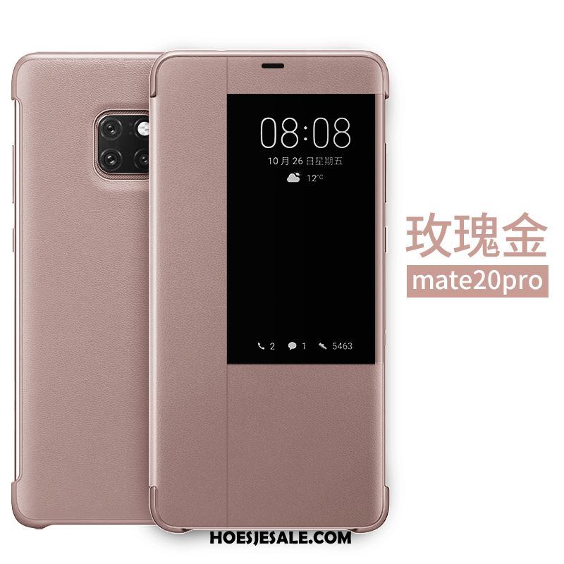 Huawei Mate 20 Pro Hoesje Folio Rose Goud Leren Etui Mobiele Telefoon Tempereren Aanbiedingen