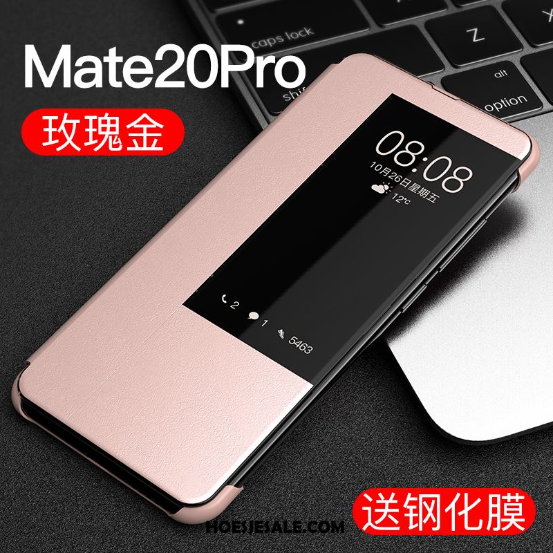 Huawei Mate 20 Pro Hoesje Hoes Echte Rose Goud Anti-fall Skärmskydd Kopen