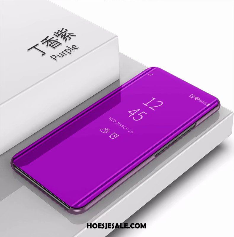 Huawei Mate 20 X Hoesje Folio Spiegel Leren Etui Mobiele Telefoon Purper Online