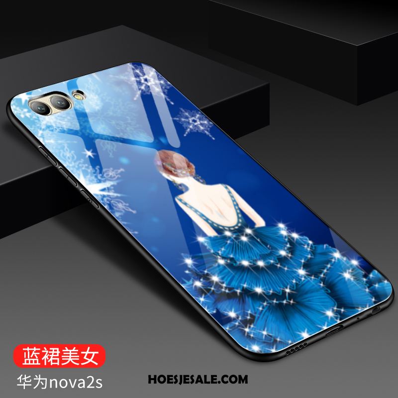 Huawei Nova 2s Hoesje Blauw Hoes Zacht Glas Mobiele Telefoon Sale