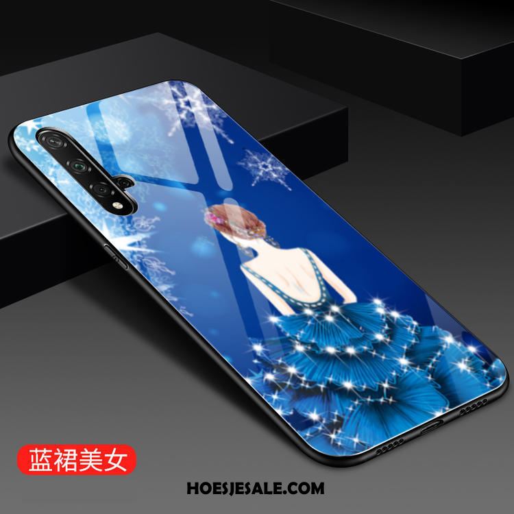Huawei Nova 5t Hoesje Glas Trend Blauw Mobiele Telefoon All Inclusive Goedkoop