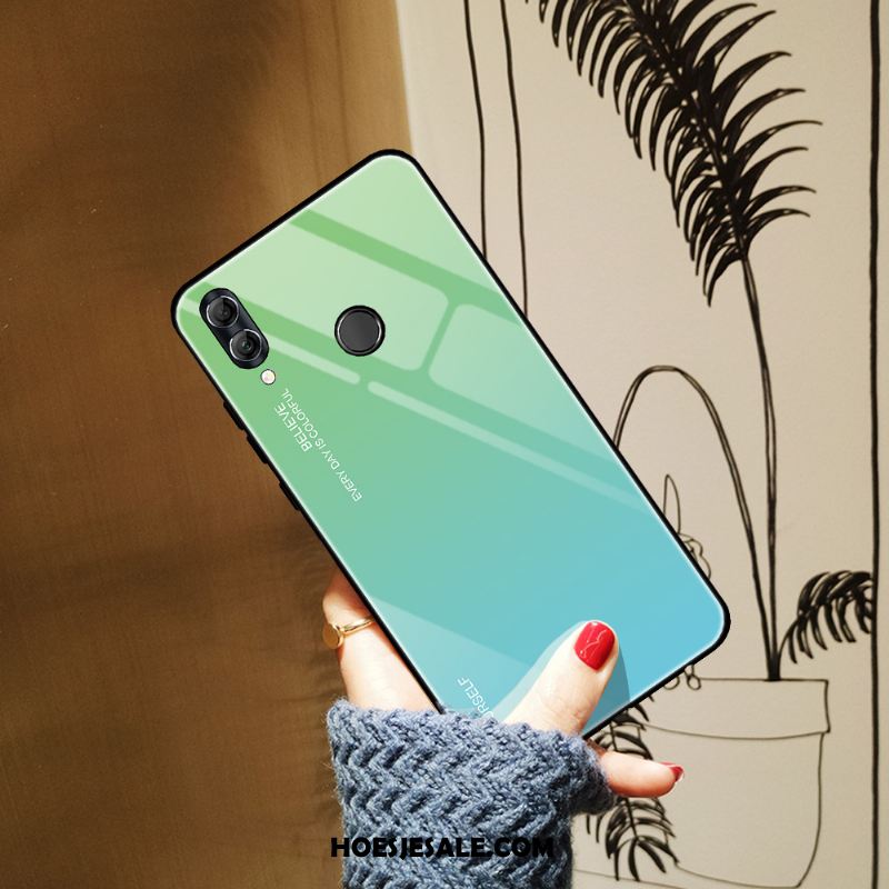 Huawei P Smart 2019 Hoesje Eenvoudige Gehard Glas Blauw Kleurverloop Anti-fall Kopen
