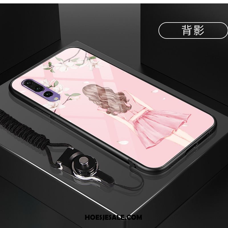 Huawei P20 Hoesje Hoes Glas Bescherming Roze Mobiele Telefoon Sale