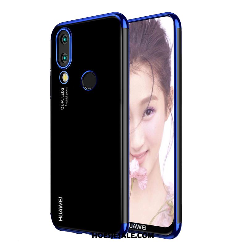 Huawei P20 Lite Hoesje Plating Doorzichtig Mobiele Telefoon Blauw Ondersteuning Online