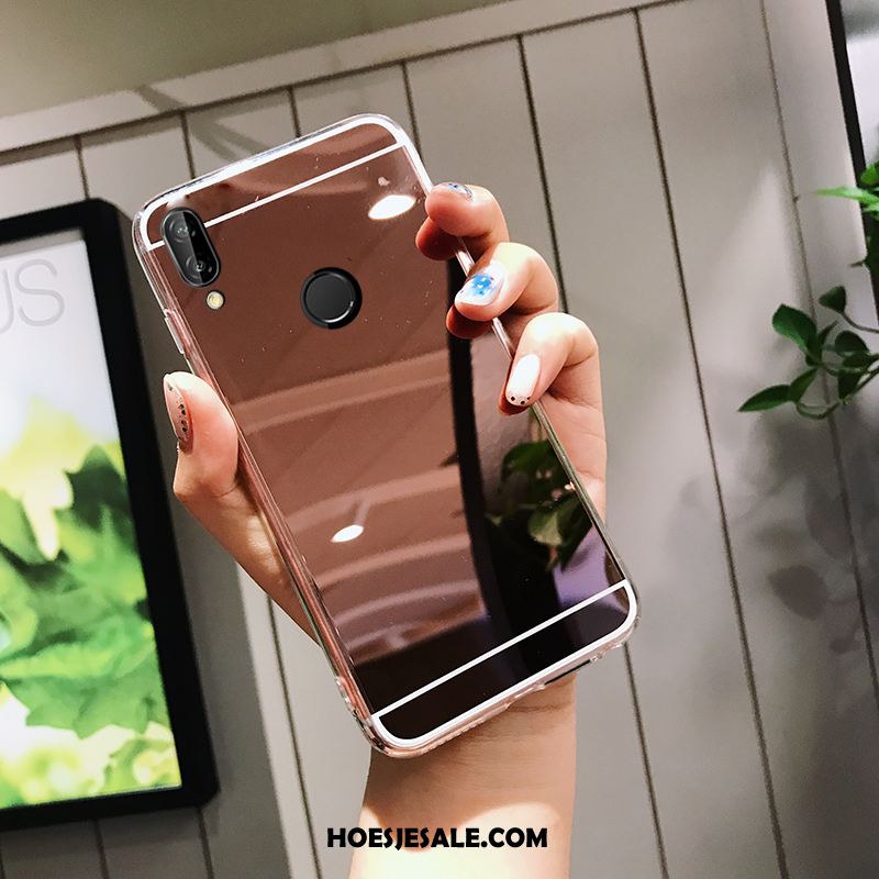 Huawei P20 Lite Hoesje Rose Goud Hoes Mobiele Telefoon Spiegel Jeugd Goedkoop