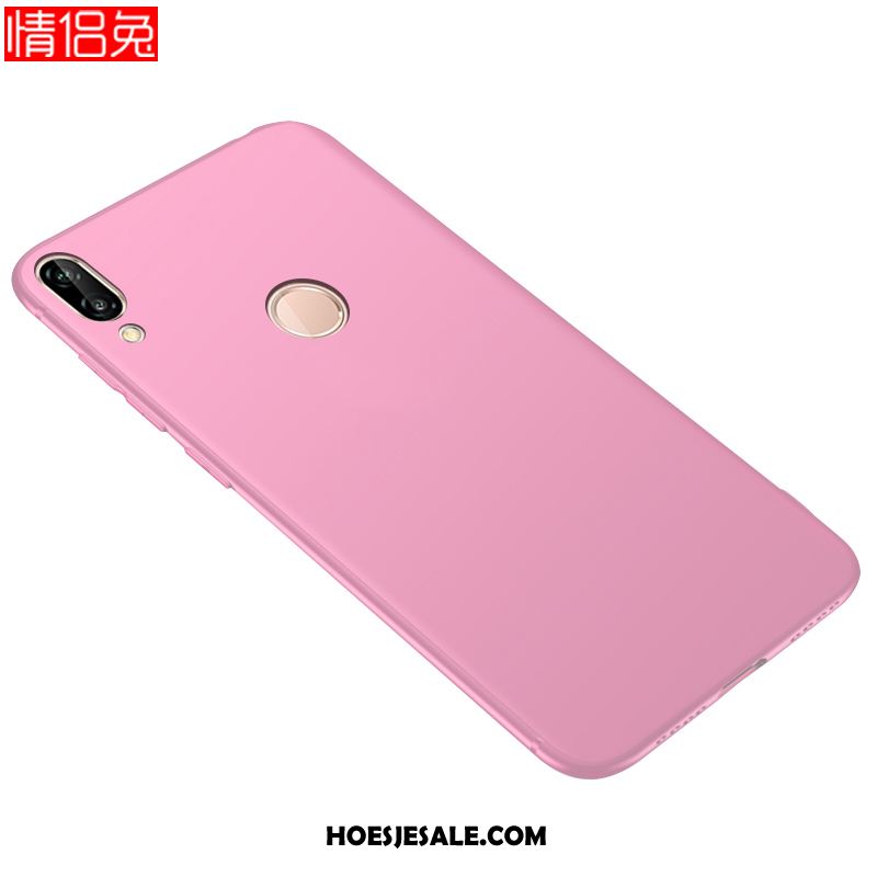 Huawei P20 Lite Hoesje Scheppend Siliconen Roze Effen Kleur Mobiele Telefoon Korting