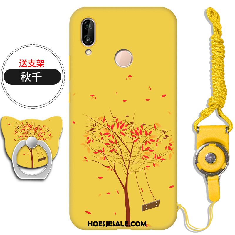 Huawei P20 Lite Hoesje Zacht Geel Mobiele Telefoon Hanger Anti-fall Aanbiedingen