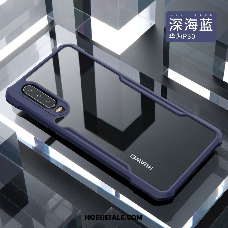 Huawei P30 Hoesje Blauw Trend Hoes Doorzichtig Mobiele Telefoon Sale