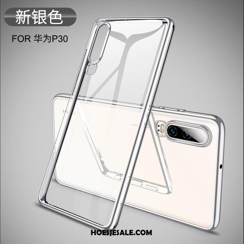 Huawei P30 Hoesje Glas Bescherming Mooie Wit Doorzichtig Goedkoop