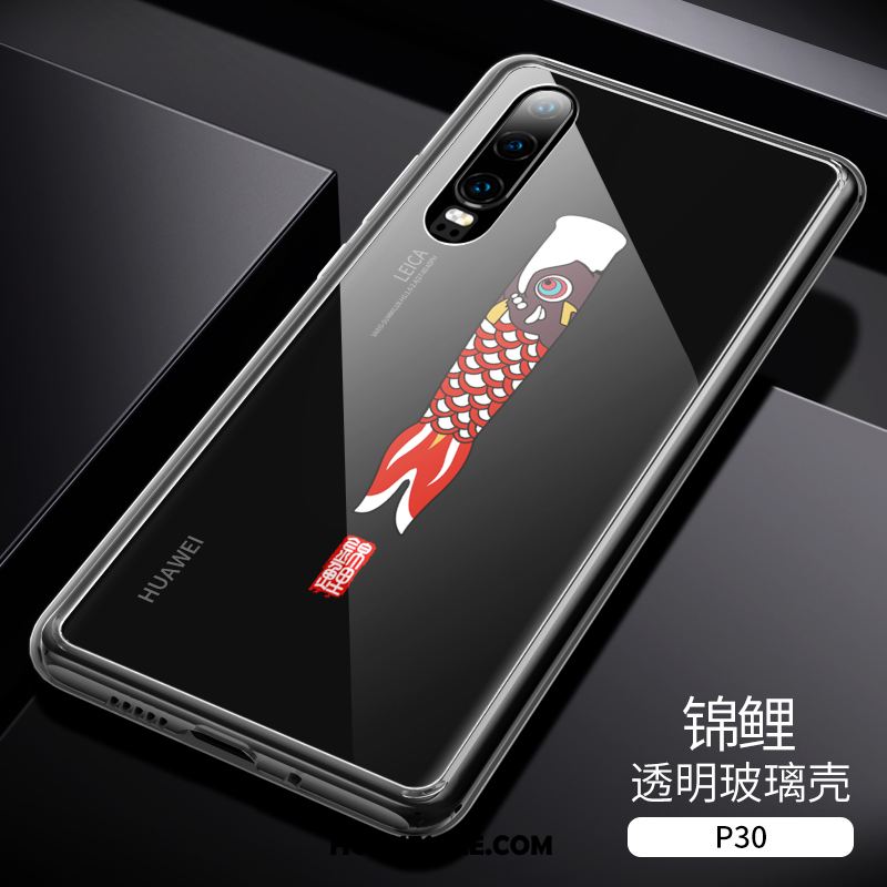 Huawei P30 Hoesje Mobiele Telefoon Doorzichtig Anti-fall Glas All Inclusive Kopen