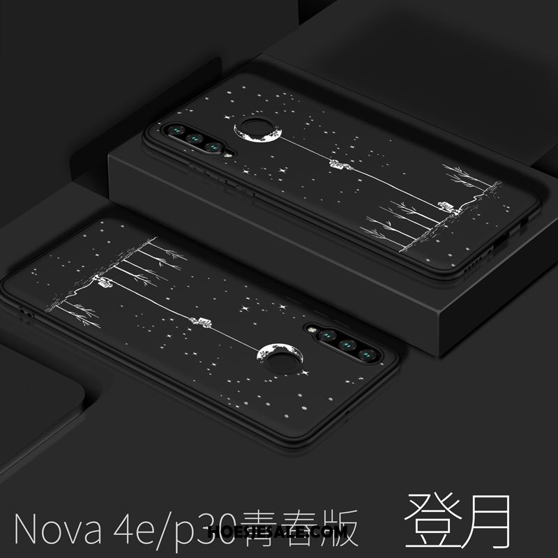 Huawei P30 Lite Hoesje Persoonlijk Siliconen Licht Zwart Bescherming Winkel