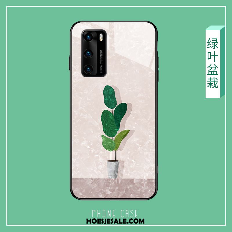 Huawei P40 Hoesje Glas Groen Persoonlijk Mobiele Telefoon Nieuw Korting