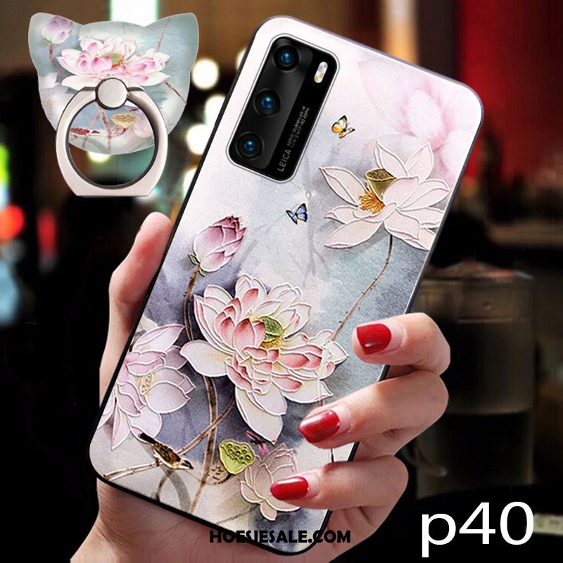 Huawei P40 Hoesje Roze Chinese Stijl Bescherming Trend Zacht Korting