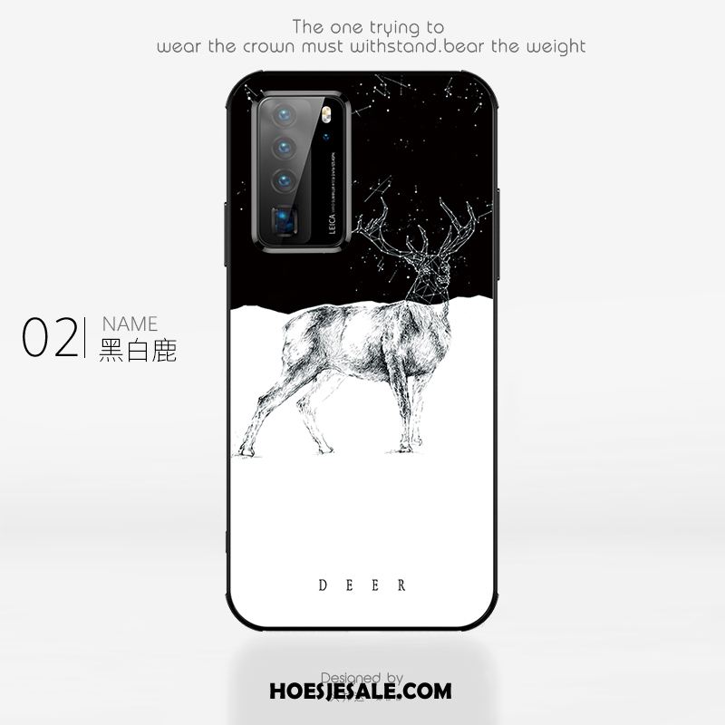 Huawei P40 Hoesje Trendy Merk Glas Anti-fall Eenvoudige Persoonlijk Korting