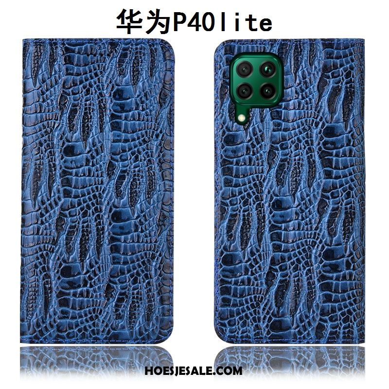 Huawei P40 Lite Hoesje Blauw Bescherming Mobiele Telefoon All Inclusive Leren Etui Sale