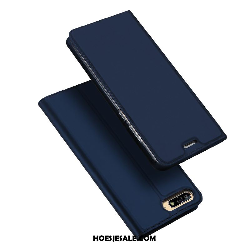 Huawei Y6 2018 Hoesje Clamshell Mobiele Telefoon Blauw Edelsteen Bedrijf Korting