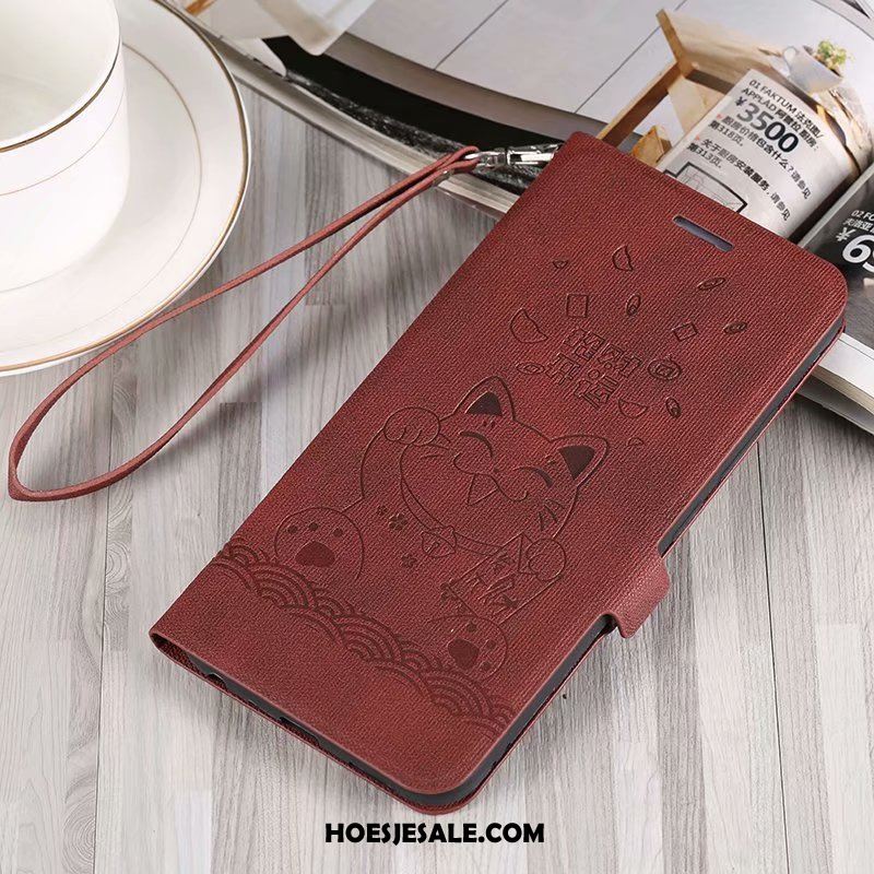Huawei Y6 2018 Hoesje Folio Mobiele Telefoon All Inclusive Vintage Rood Online