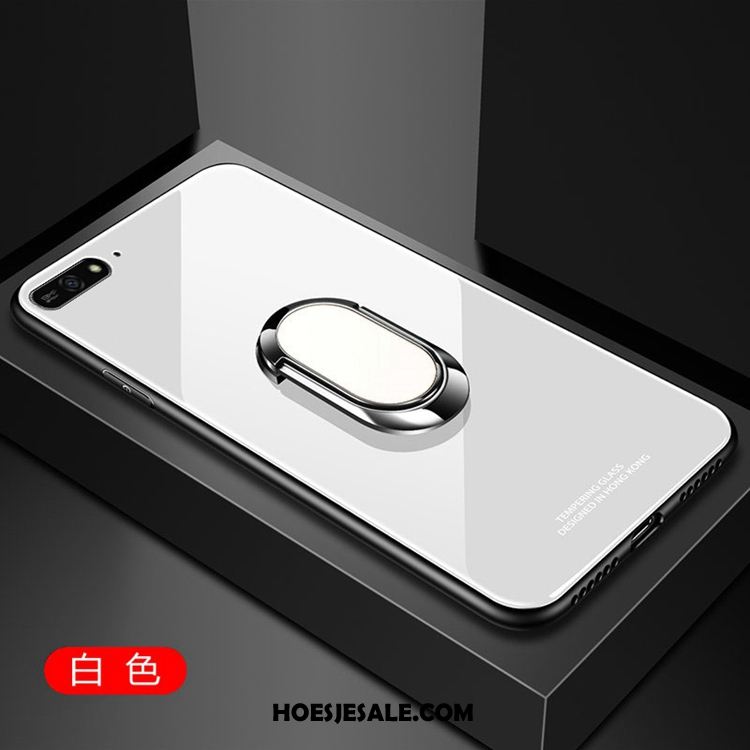Huawei Y6 2018 Hoesje Mobiele Telefoon Wit Bescherming Hoes Magnetisch Goedkoop