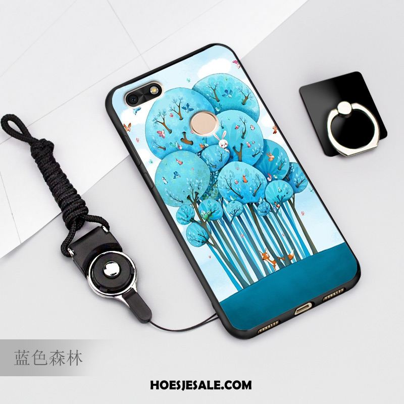 Huawei Y6 Pro 2017 Hoesje Blauw Spotprent Mobiele Telefoon Bescherming Goedkoop