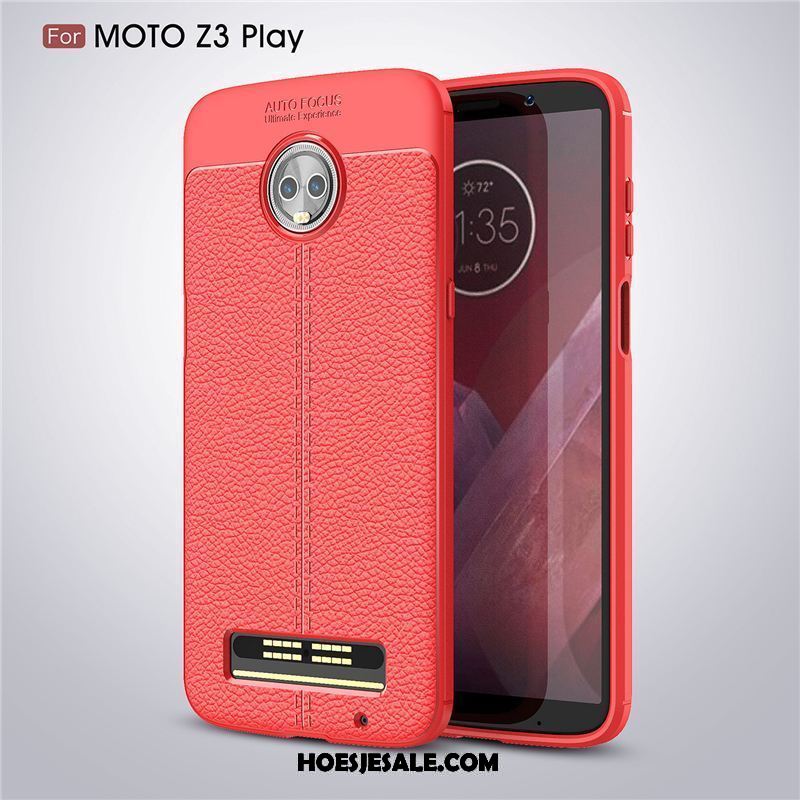 Moto Z3 Play Hoesje All Inclusive Siliconen Patroon Mobiele Telefoon Rood Goedkoop