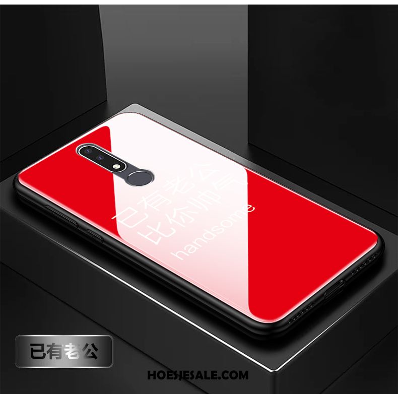 Nokia 3.1 Plus Hoesje Net Red Lovers Hoes Scheppend Glas Goedkoop