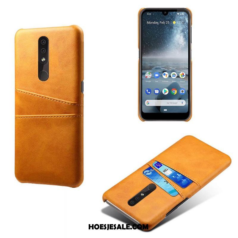 Nokia 4.2 Hoesje Mobiele Telefoon Anti-fall Leren Etui Bescherming Oranje Winkel