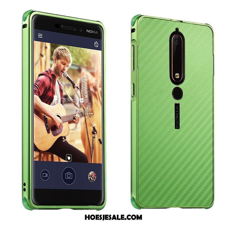 Nokia 6.1 Hoesje Hoes Bescherming Groen Metaal Mobiele Telefoon Kopen