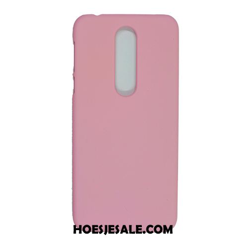Nokia 7.1 Hoesje Eenvoudige Hard Roze Schrobben Bedrijf Korting