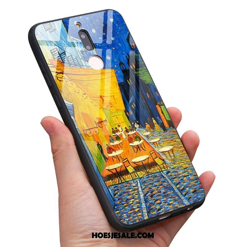 Nokia 7 Hoesje Mobiele Telefoon Gehard Glas Olieverfschilderij Hoge Blauw Sale