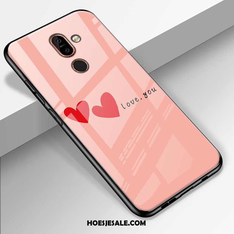 Nokia 7 Plus Hoesje Glas Bescherming Roze Mobiele Telefoon Pas Goedkoop