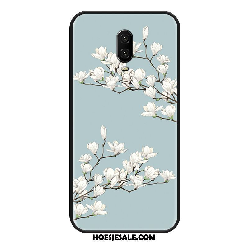 Oneplus 6t Hoesje Mobiele Telefoon Mode Bloemen Reliëf Persoonlijk Goedkoop