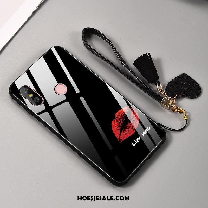 Redmi Note 6 Pro Hoesje Rood Wit Bedrukt Anti-fall Mode Sale