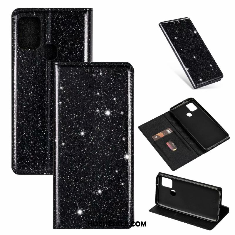 Samsung Galaxy A21s Hoesje Leren Etui Roze Zwart Clamshell Mobiele Telefoon Kopen