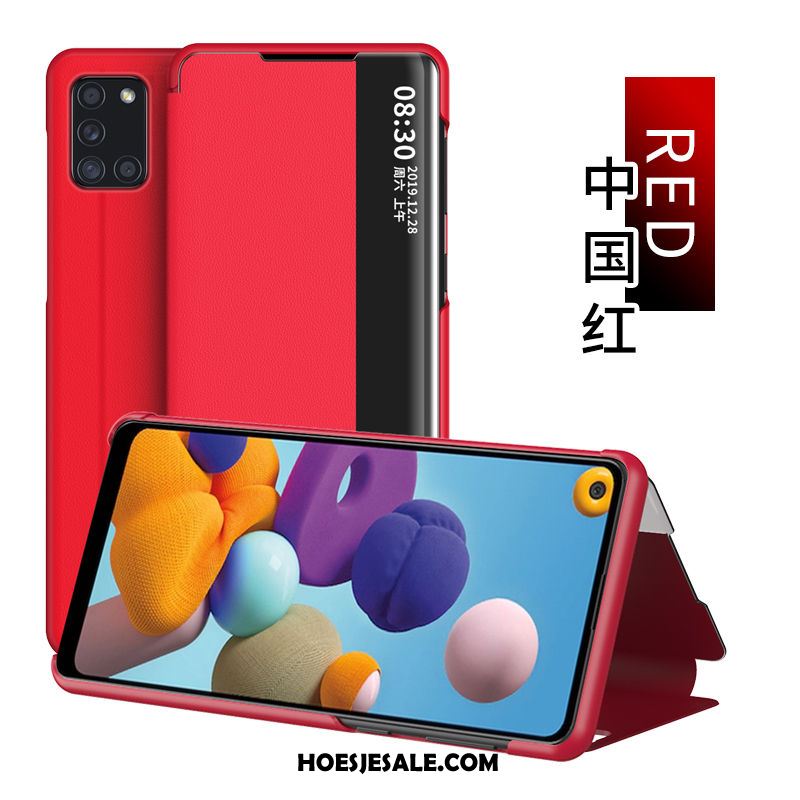 Samsung Galaxy A21s Hoesje Ster Hoes Folio Rood Windows