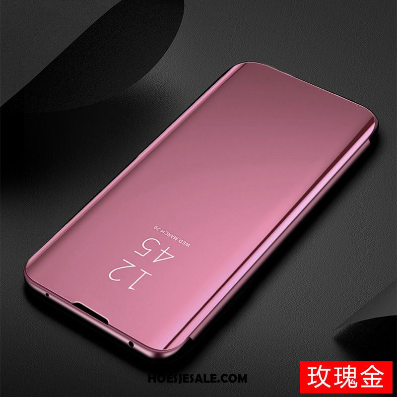 Samsung Galaxy A51 Hoesje Ster Leren Etui Spiegel Mobiele Telefoon Rose Goud Goedkoop