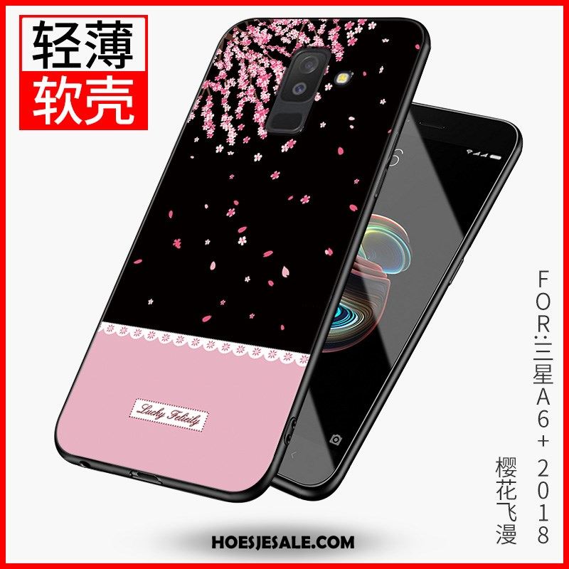 Samsung Galaxy A6+ Hoesje Roze Hoes Kers Bescherming Mobiele Telefoon Goedkoop