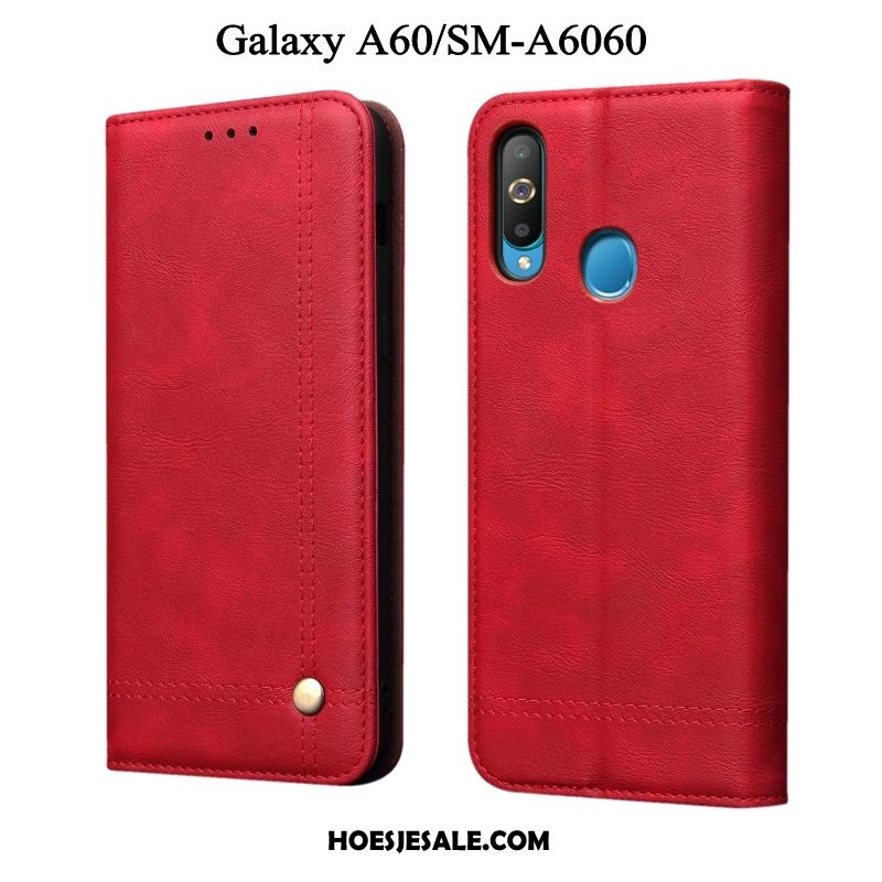 Samsung Galaxy A60 Hoesje All Inclusive Rood Folio Mobiele Telefoon Leren Etui Aanbiedingen