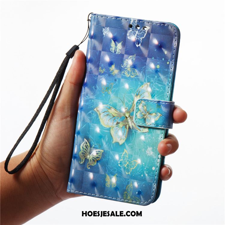 Samsung Galaxy A7 2018 Hoesje Leren Etui Anti-fall Blauw Hoes Mobiele Telefoon Korting