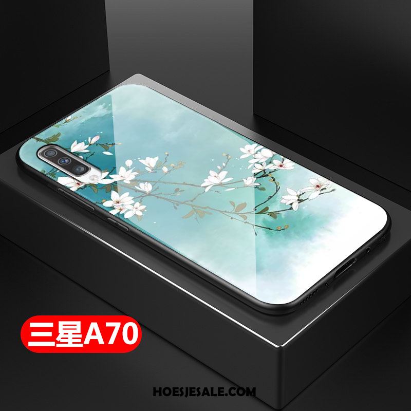 Samsung Galaxy A70 Hoesje All Inclusive Groen Zacht Bescherming Glas Goedkoop