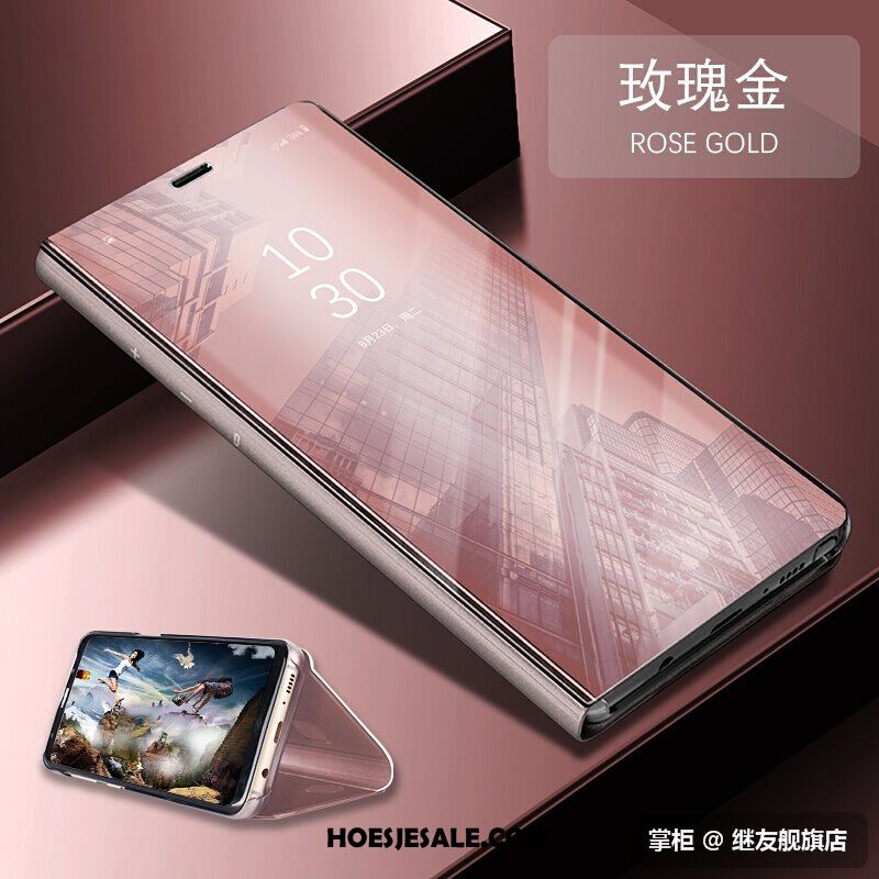 Samsung Galaxy A8 2018 Hoesje Rose Goud Spiegel Folio Hoes Bescherming Kopen
