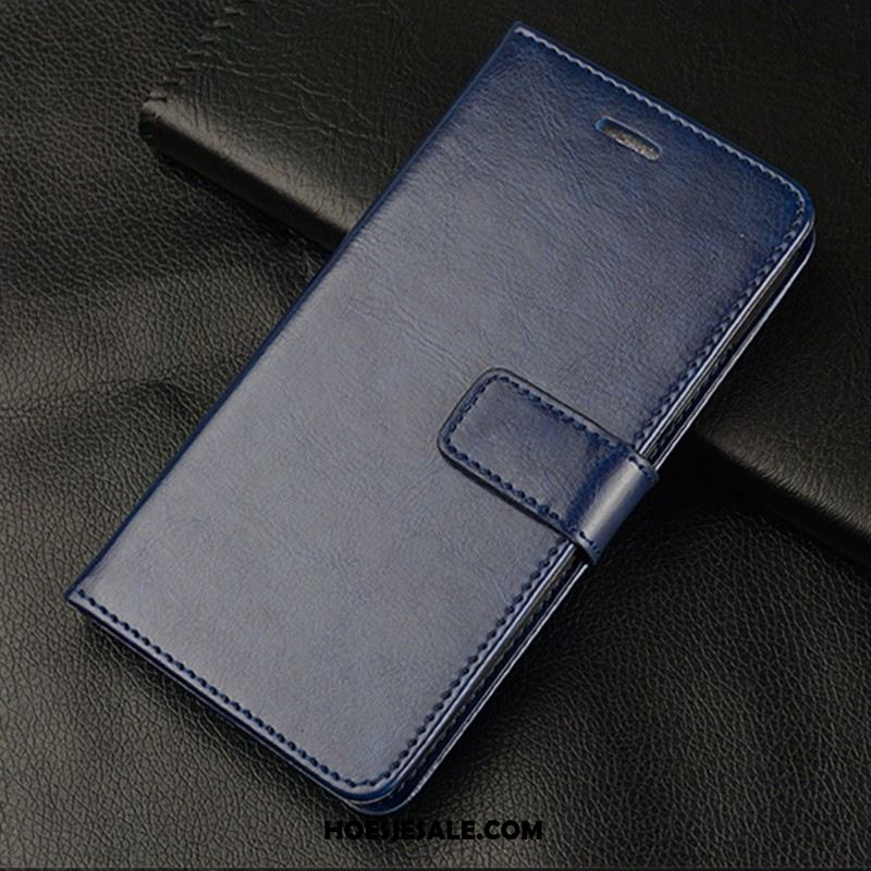 Samsung Galaxy A8 Hoesje Leren Etui Blauw Bescherming Mobiele Telefoon Hoes Sale