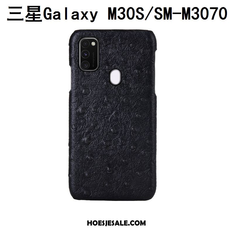 Samsung Galaxy M30s Hoesje Zwart Echt Leer Hoes Ster Anti-fall Kopen