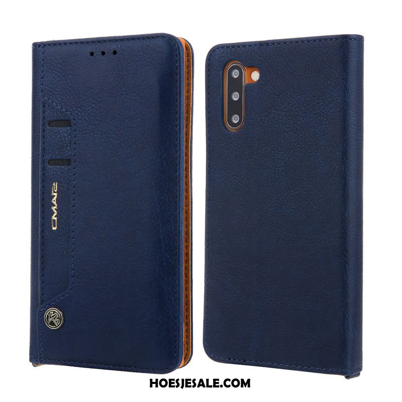 Samsung Galaxy Note 10 Hoesje Blauw Bescherming Mobiele Telefoon Leren Etui Ster Online