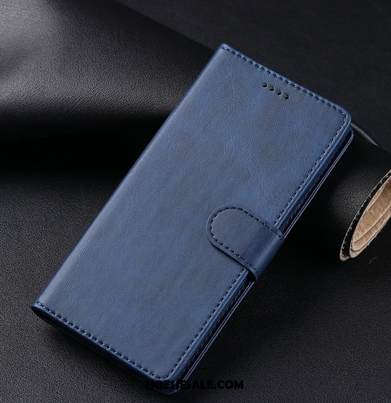 Samsung Galaxy Note 10+ Hoesje Leren Etui Ster Folio Blauw Mobiele Telefoon Online