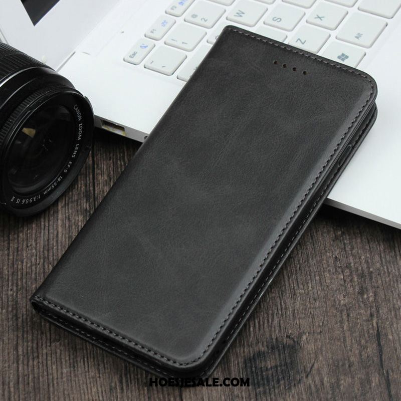 Samsung Galaxy Note 10 Hoesje Mobiele Telefoon Zwart Folio Bedrijf Leren Etui Korting