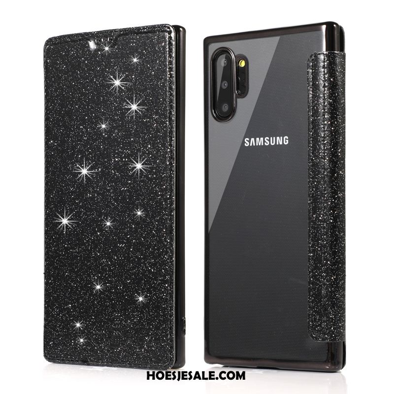 Samsung Galaxy Note 10+ Hoesje Ster Zwart Hoes Mobiele Telefoon Goedkoop