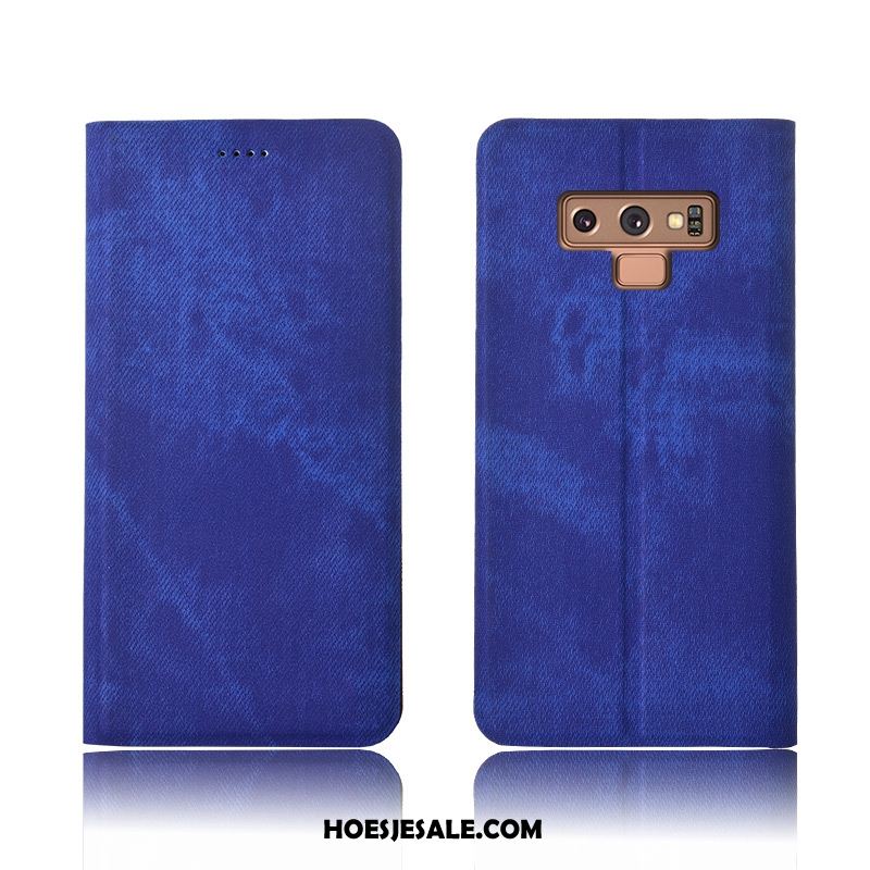 Samsung Galaxy Note 9 Hoesje Denim Clamshell Blauw Siliconen Anti-fall Sale